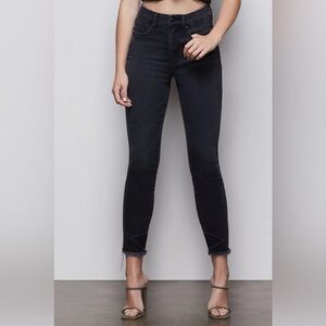 Good American Good Curve 3/4 length, light black, raw edge size 16